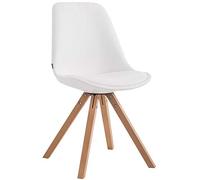 Silla de comedor laval square simil cuero blanco 55.5x47.5x83.5 cm