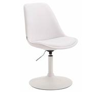 CLP Silla De Comedor Maverick Tapizada En Simil Cuero I Butaco De Salón Regulable en Altura & Giratoria I | Color Blanco Color del Marco Blanco
