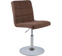 CLP Silla de Comedor Ricky, giratoria 360°, Ajustable en Altura, tapizada en Tela, Base Trompeta, Estructura metálica cromada Color:marrón