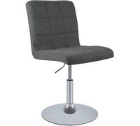 CLP Silla de Comedor Ricky, giratoria 360°, Ajustable en Altura, tapizada en Tela, Base Trompeta, Estructura metálica cromada Color:Gris Oscuro