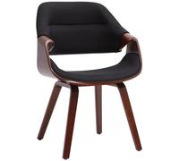 CLP Silla de Comedor tapizada con reposabrazos Maira, Silla ergonomica Estilo Nogal, Soporte hasta 150 kg, Color:Nuez/Negro, Material:Tela