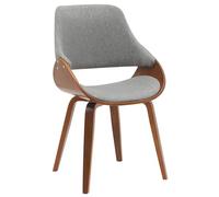 Silla de comedor vangale tela nogal/gris oscuro 54x52x86 cm