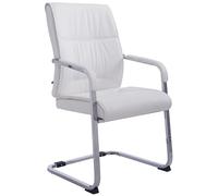 CLP Silla De Conferencia Anu n Polipiel I Silla De Oficina En Estilo Cantiléver, con Reposabrazos & Base Metálica, Color:Blanco
