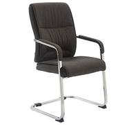 CLP Silla De Conferencia Anu n Tela I Silla De Reunion En Estilo Cantiléver I Silla De Oficina Sin Ruedas & con Base De Metal, Color:Gris Oscuro