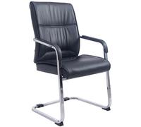 CLP Silla De Conferencia Anubis En Polipiel I Silla De Oficina En Estilo Cantiléver, con Reposabrazos & Base Metálica, Color:Negro