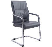 CLP Silla De Conferencia Anubis En Polipiel I Silla De Oficina En Estilo Cantiléver, con Reposabrazos & Base Metálica, Color:Gris