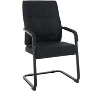 CLP Silla De Conferencia Anubis En Tela I Silla De Reunion En Estilo Cantiléver I Silla De Oficina Sin Ruedas & con Base De Metal, Color:Negro/Negro