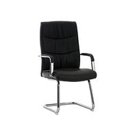 CLP Silla De Conferencia Caro En Cuero Sintético I Silla De Escritorio Estilo Cantiléver I Silla De Espera con Base Metálica I Color: Color Negro