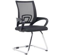 CLP Silla De Conferencia Eureka En Estilo Cantilever Eureka I Silla de Oficina Moderna con Reposabrazos & Sin Ruedas, Color:Negro