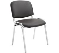 CLP Silla De Conferencia Ken Chrom En Simil Cuero I Silla Confidente Apilable I Silla De Oficina Sin Ruedas con Base de Metal I Color:, Color:marrón
