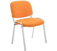 CLP Silla De Conferencia Ken Chrom En Tela I Silla Confidente Apilable I Silla De Oficina Sin Ruedas con Base de Metal I Color:, Color:Naranja