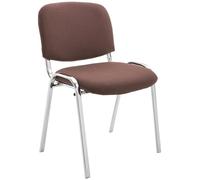 CLP Silla De Conferencia Ken Chrom En Tela I Silla Confidente Apilable I Silla De Oficina Sin Ruedas con Base de Metal I Color:, Color:marrón