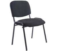 CLP Silla De Conferencia Ken XL En Tela I Silla Confidente Apilable I Silla De Espera con Base De Metal Lacada En Negro I Silla De Reuniones I Color:Negro