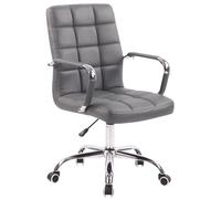 CLP Silla De Escritorio Deli En Cuero Sintético | Silla Ejecutiva Giratoria & Regulable en Altura I Silla De Oficina con Ruedas, Color:Gris