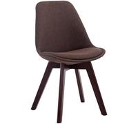 CLP Silla De Espera Borneo V2 Tapizada En Tela I Silla De Comedor En Estilo Nórdico I Butaca De Salón con Base De Madera I Color:, Color:marrón, Color del Marco:Nuez