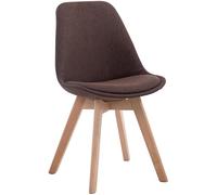 CLP Silla De Espera Borneo V2 Tapizada En Tela I Silla De Comedor En Estilo Nórdico I Butaca De Salón con Base De Madera I Color:, Color:marrón, Color del Marco:Natura