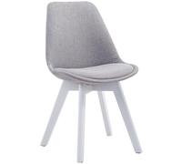 CLP Silla De Espera Borneo V2 Tapizada En Tela I Silla De Comedor En Estilo Nórdico I Butaca De Salón con Base De Madera I Color:, Color:Gris, Color del Marco:Blanco