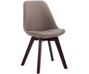 CLP Silla De Espera Borneo V2 Tapizada En Tela I Silla De Comedor En Estilo Nórdico I Butaca De Salón con Base De Madera I Color:, Color:Gris Pardo, Color del Marco:Nuez
