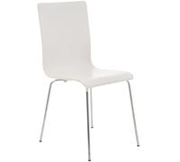 CLP Silla de Espera Pepe I Silla para Visitas con Asiento de Madera I Silla de Conferencia con Soporte Metálico Estable | Color Blanco