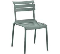 CLP Silla de Jardin apilable Kebren, de plastico Resistente a la Intemperie y a los Rayos UV, Silla Exterior sin reposabrazos, hasta 150 kg, Color:Oliva