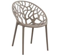 CLP Silla de Jardin apilable y Resistente a la Intemperie Hope, con Respaldo, plastico Resistente a Rayos UV, hasta 150 kg, Color:Gris Pardo