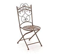 CLP Silla de Jardín Plegable Indra I Silla Plegable en Hierro I Silla de Exterior en Estilo Rústico I Color:, Color:Antiguo marrón