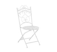 CLP Silla de Jardín Plegable Indra I Silla Plegable en Hierro I Silla de Exterior en Estilo Rústico I Color:, Color:Blanco