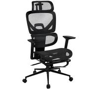 CLP Silla de Oficina Beresford I Silla de Escritorio ergonómica con Apoyo Lumbar y reposapiés Color:Negro