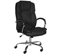 CLP Silla de Oficina Big Xanthos en Polipiel I Silla Ergonómica XXL Regulable en Altura, con Ruedas & Reposabrazos | Color Negro