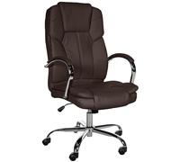 CLP Silla de Oficina Big Xanthos en Polipiel I Silla Ergonómica XXL Regulable en Altura, con Ruedas & Reposabrazos Color:marrón