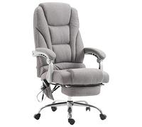 CLP Silla De Oficina De Masaje Pacific Tapizada En Tela I Silla De Escritorio Relax Regulable En Altura & Giratorio | Color Gris