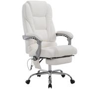 CLP Silla De Oficina De Masaje Pacific V2 En Polipiel I Silla De Escritorio Regulable En Altura I Silla De Masaje De Ordenador Giratorio, Color:Blanco
