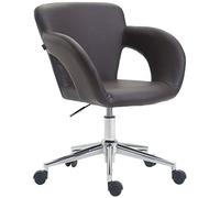 CLP Silla De Oficina Edison En Cuero Sintético & Base De Metal con Ruedas I Silla De Escritorio Regulable En Altura I Color:marrón