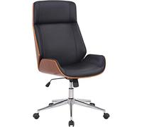 CLP Silla de Oficina ergonómica con reposabrazos Varel, Silla de Escritorio con Moderna Estructura giratoria y Regulable en Altura | Color Nuez/Negro