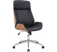 CLP Silla de Oficina ergonómica con reposabrazos Varel, Silla de Escritorio con Moderna Estructura giratoria y Regulable en Altura, Color:Natural/Negro