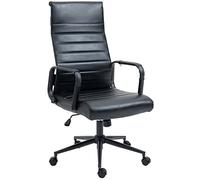 Silla de oficina kolumbus de cuero auténtico negro/negro 66x58x105 cm
