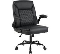 CLP Silla de Oficina ergonómica Medfield, Silla de Escritorio Regulable en Altura y giratoria, con reposabrazos abatibles, soporta hasta 150 kg Color:Negro