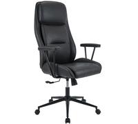 CLP Silla de Oficina ergonomica Siddar, Silla Escritorio Polipiel, Respaldo con inclinacion 3 Posiciones, Regulable en Altura, hasta 135 kg Color:Antiguo Negro