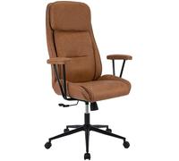 CLP Silla de Oficina ergonomica Siddar, Silla Escritorio Polipiel, Respaldo con inclinacion 3 Posiciones, Regulable en Altura, hasta 135 kg Color:Antiguo marrón