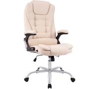 CLP Silla de oficina Thor - Ergonómica, giratoria, respaldo basculante, altura 49-59 cm, crema