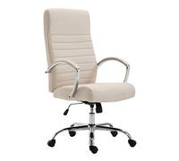 CLP Silla de Oficina ergonómica Valais con tapizado de Tela, giratoria Moderna, Altura Regulable, soporta hasta 136 kg | Color Crema