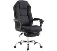 CLP Silla de Oficina Funda de Tela Castle I Silla de Escritorio con reposapiés I Capacidad de Carga hasta 130 kg, Color:Negro