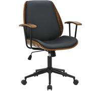 CLP Silla de Oficina giratoria Arlondi con reposabrazos, Silla de Escritorio ergonomica Regulable en Altura, Sillon Ideal para Oficina Color:Nuez/Negro