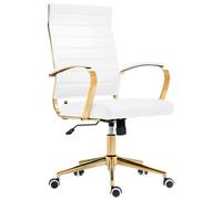 CLP Trading GmbH – Silla de oficina Havanna – Polipiel, reposabrazos, ruedas, giratoria – Blanco