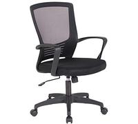 CLP Silla De Oficina Kampen Tapizada En Microfibra I Silla De Escritorio con Respaldo Ergonómico I Silla De Ordenador con Ruedas I Color: | Color Negro/Negro