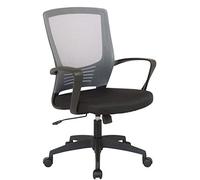 CLP Silla De Oficina Kampen Tapizada En Microfibra I Silla De Escritorio con Respaldo Ergonómico I Silla De Ordenador con Ruedas I Color: Color:Negro/Gris
