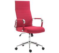 CLP Silla De Oficina Kolumbus Ergonómica En Tela con Ruedas I Silla De Escritorio Regulable En Altura & Giratoria, Color:Rojo