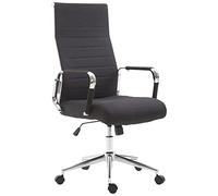 CLP Silla De Oficina Kolumbus Ergonómica En Tela con Ruedas I Silla De Escritorio Regulable En Altura & Giratoria Color:Negro