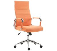 CLP Silla De Oficina Kolumbus Ergonómica En Tela con Ruedas I Silla De Escritorio Regulable En Altura & Giratoria Color:Naranja