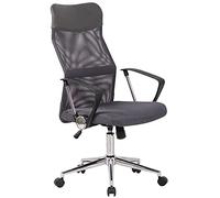 CLP Silla De Oficina Korba En Malla & Base De Metal I Silla De Escritorio con Ruedas Giratoria & Regulable En Altura, Color:Gris